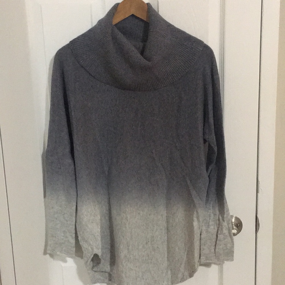 Dark grey ombré cowl neck sweater